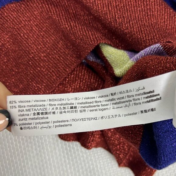 Zara Womens Striped Turtleneck Short Sleeve Knit Shirt Top Red Multi Size Medium - Picture 5 of 9